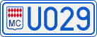 License plate of Monaco, Cars