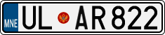 License plate of Montenegro, Cars
