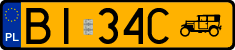 License plates of Poland, Oldtimers