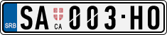 License plate of Serbia, Cars