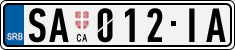 License plate of Serbia, Cars