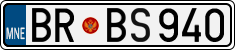 License plate of Montenegro, Cars
