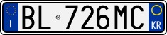 License plate of Italy, Cars (1994 year series)