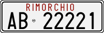 License plate of Italy, Trailers (1994 year series)