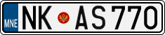 License plate of Montenegro, Cars