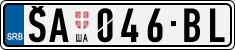 License plate of Serbia, Cars