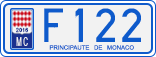 License plate of Monaco, Cars