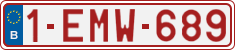 License plate of Belgium, Regular plates (2010)