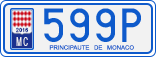 License plate of Monaco, Cars