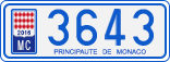 License plate of Monaco, Cars