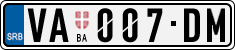 License plate of Serbia, Cars