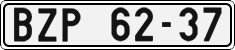 License plate of the Czech Republic, Cars (1960)