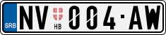 License plate of Serbia, Cars