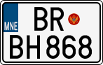 License plate of Montenegro, Cars