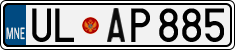 License plate of Montenegro, Cars