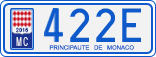 License plate of Monaco, Cars