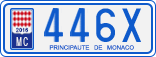 License plate of Monaco, Cars