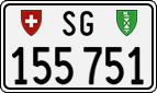 License plate of Switzerland, Cars