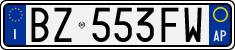 License plate of Italy, Cars (1994 year series)