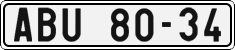 License plate of the Czech Republic, Cars (1960)