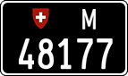 License plate of Switzerland, Military (black)