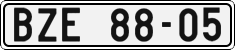 License plate of the Czech Republic, Cars (1960)