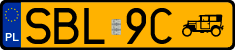 License plates of Poland, Oldtimers