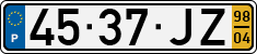 License plate of Portugal, Regular plates