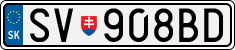 License plate of Slovakia, Cars