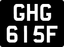 License plate of the United Kingdom, 1963 year system