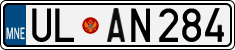 License plate of Montenegro, Cars