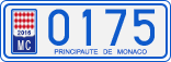 License plate of Monaco, Cars