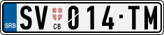 License plate of Serbia, Cars