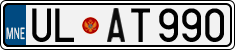 License plate of Montenegro, Cars