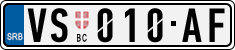 License plate of Serbia, Cars