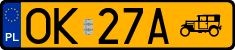 License plates of Poland, Oldtimers