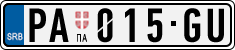 License plate of Serbia, Cars