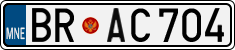 License plate of Montenegro, Cars