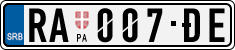 License plate of Serbia, Cars