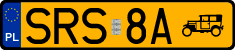 License plates of Poland, Oldtimers