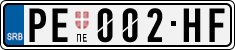 License plate of Serbia, Cars