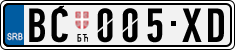 License plate of Serbia, Cars