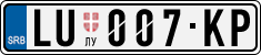 License plate of Serbia, Cars
