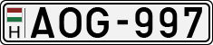 license plates of Hungary, Cars (1990)