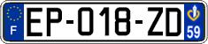 French license plate, SIV (ordinary)