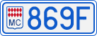 License plate of Monaco, Cars