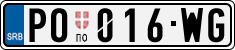 License plate of Serbia, Cars