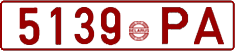 License plate Belarus, Cars (1992)