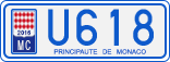 License plate of Monaco, Cars