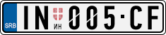License plate of Serbia, Cars